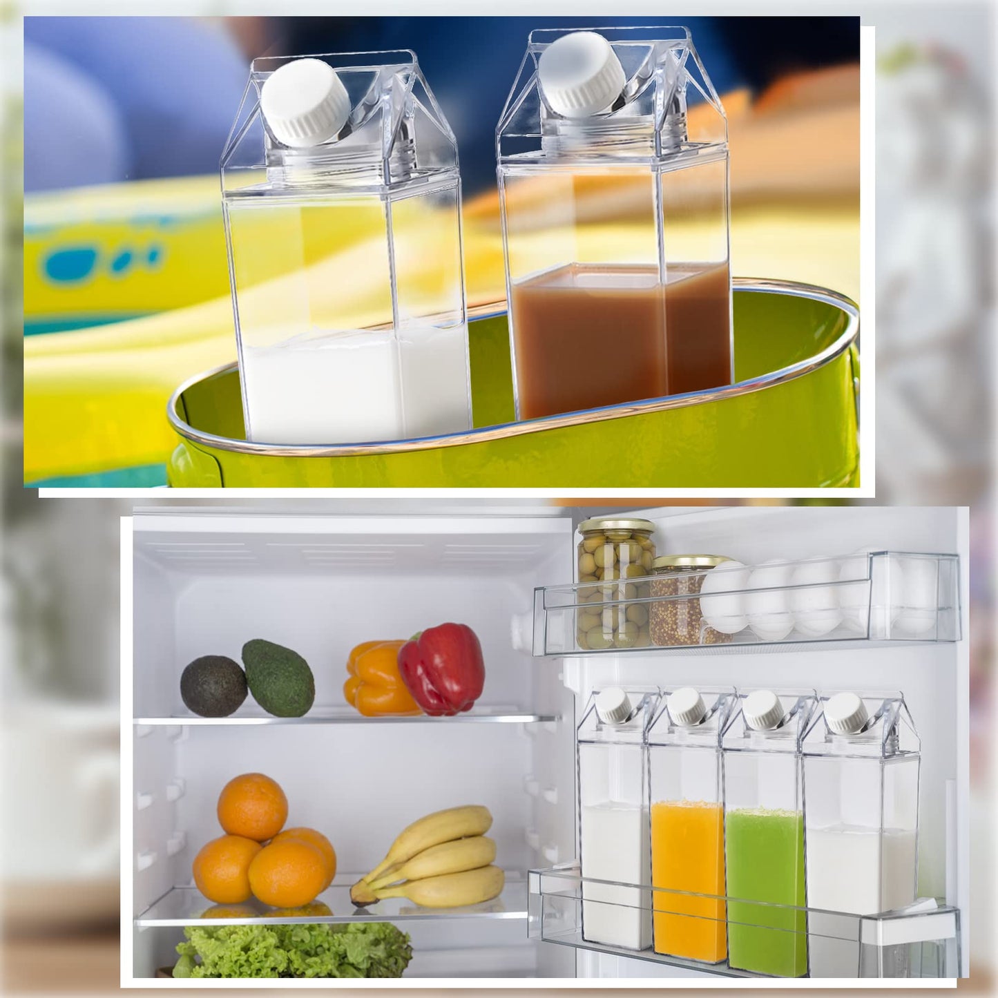 Clear Milk Carton Water Bottle✨