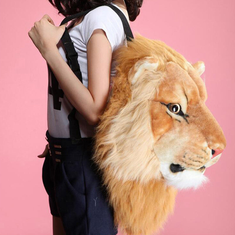 Fashion Lion & Tiger Head Backpack Multifunc Outdoor Bags