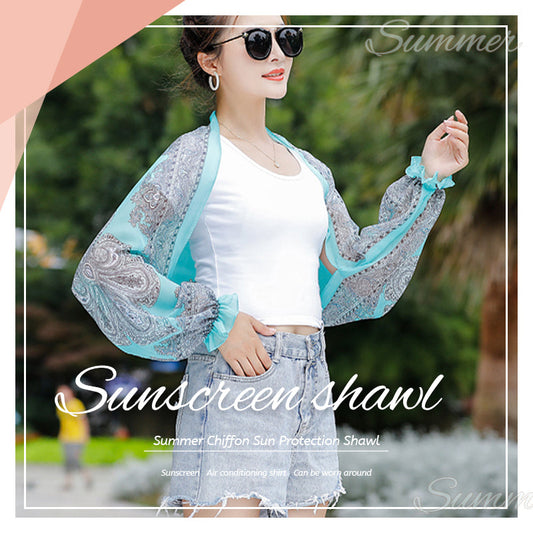 Summer Chiffon Sun Protection Shawl（2 Pcs)