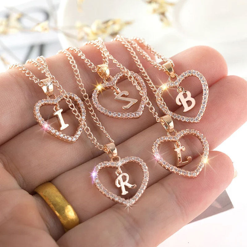 Heart A-Z Initial Letter Necklace