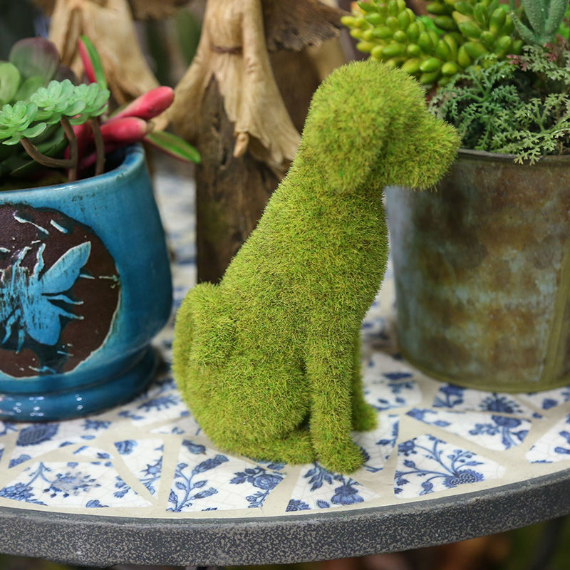 Moss Animal Statue Green Fuzzy Flocked