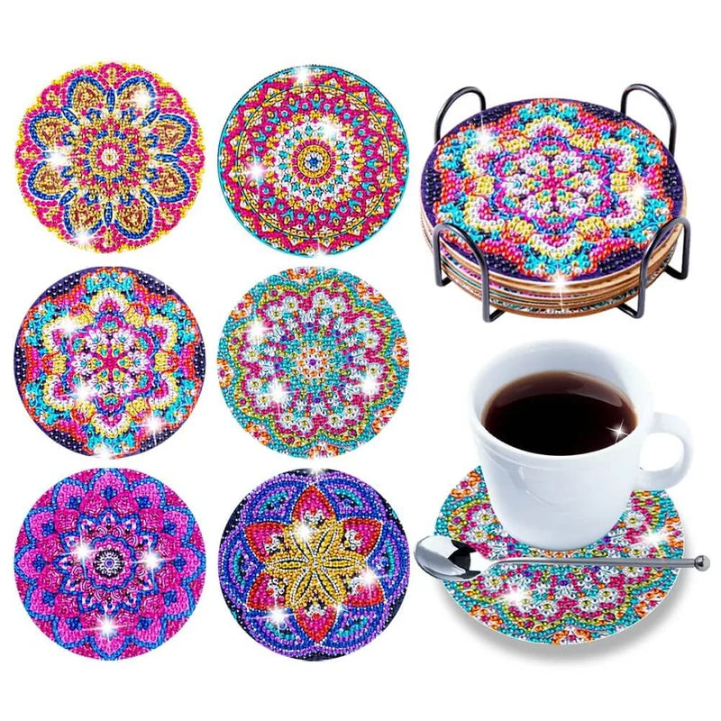 Sets de dessous de verre en diamant, dessous de verre en peinture diamant/Diamond Crafts Coasters Diamond Painting Coasters