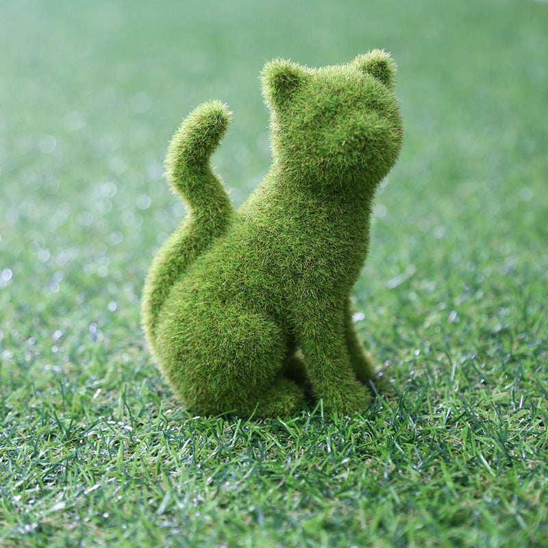 Moss Animal Statue Green Fuzzy Flocked