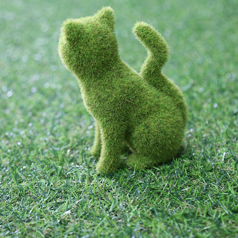 Moss Animal Statue Green Fuzzy Flocked