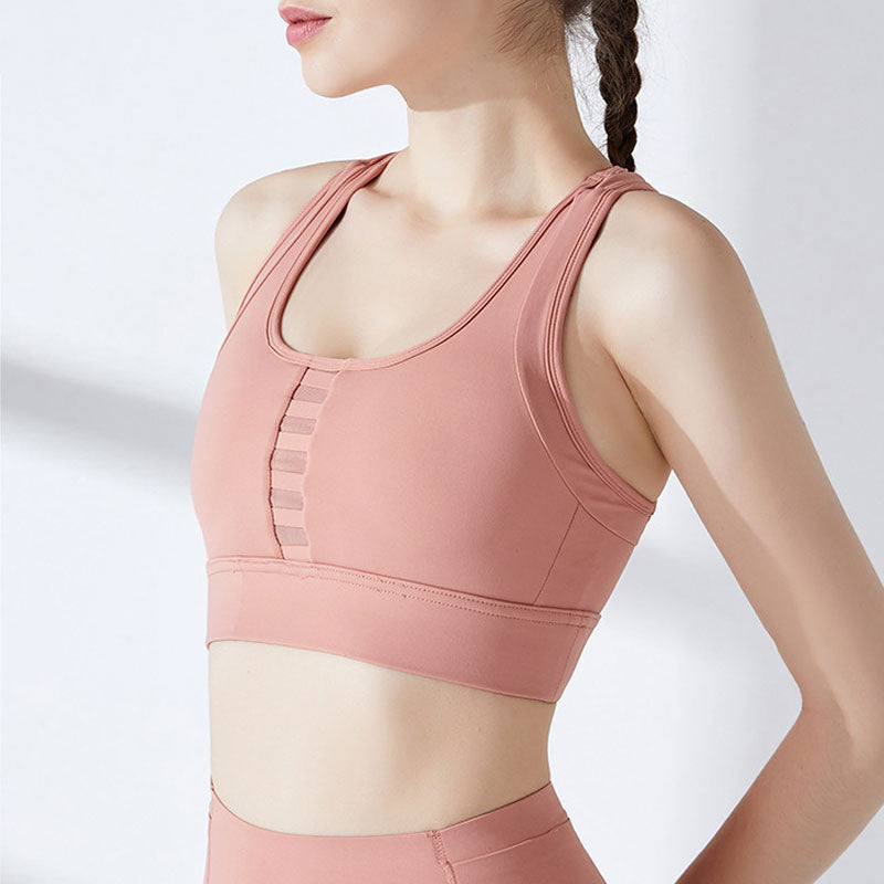 Mesh Stitching Breathable Sports Bra