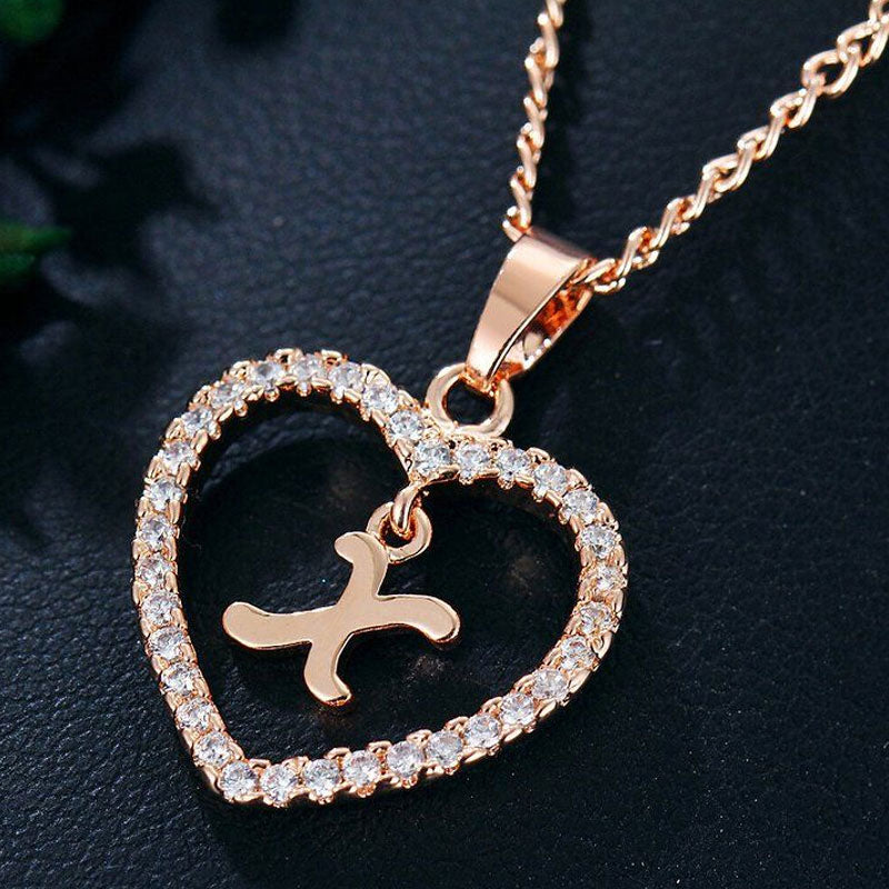 Heart A-Z Initial Letter Necklace
