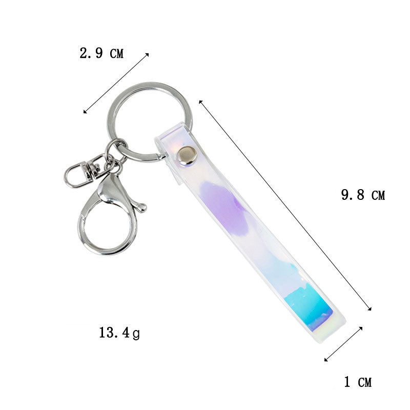 Magic Color Laser Leather Rope Keychain