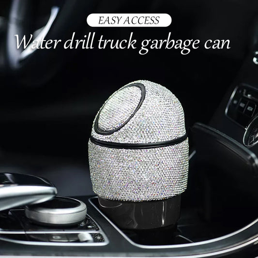 Diamond Mini Trash Can Press Type Car Storage Box