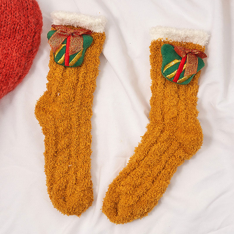 🎁🎅Cute Cartoon Coral Velvet Non-slip Christmas Socks