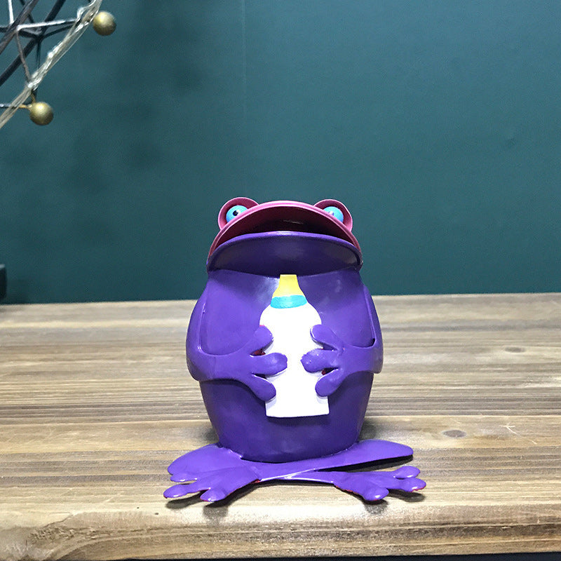 Metal Frog Art Sculpture Decor