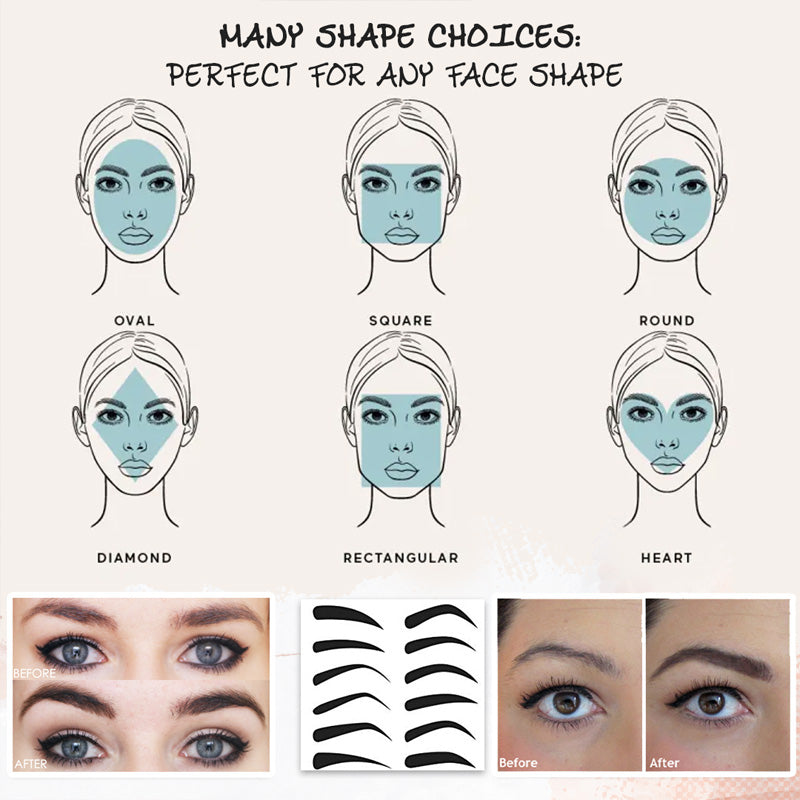 12 eyebrow straps in different shapes Template Straps