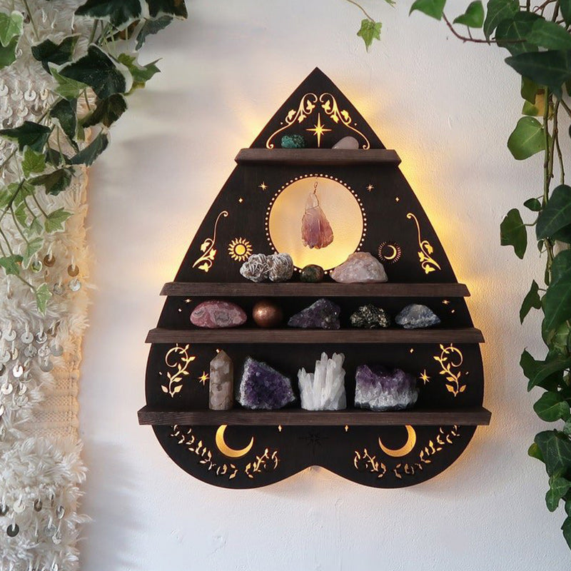 Luna Moth Lamp Crystal Shelf