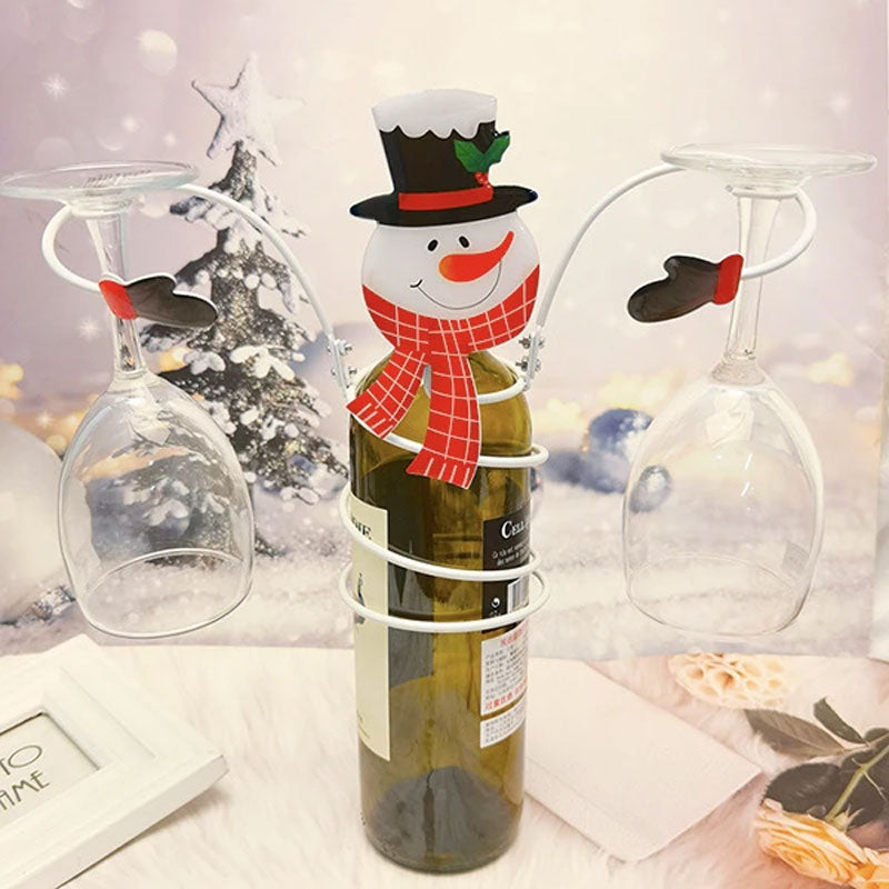 Christmas Wine Bottle Glass Shelf