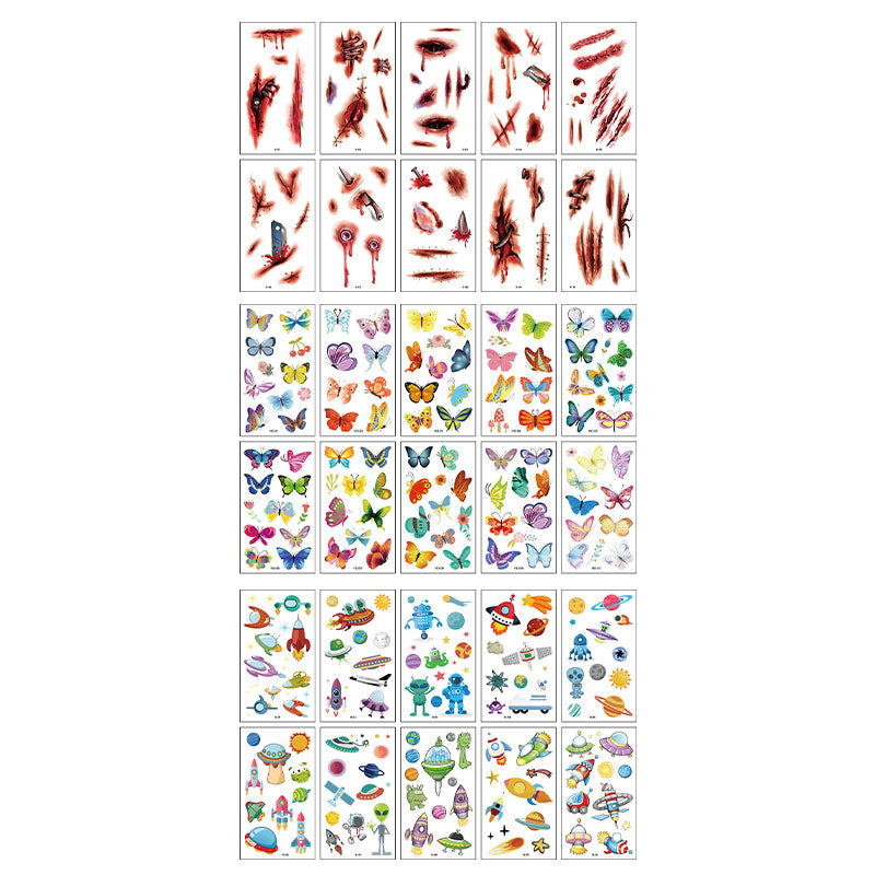 Cute Kids Cartoon Tattoo Face Fun Sticker