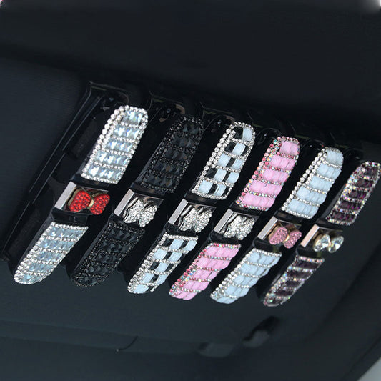 Diamond Car Glasses Clip