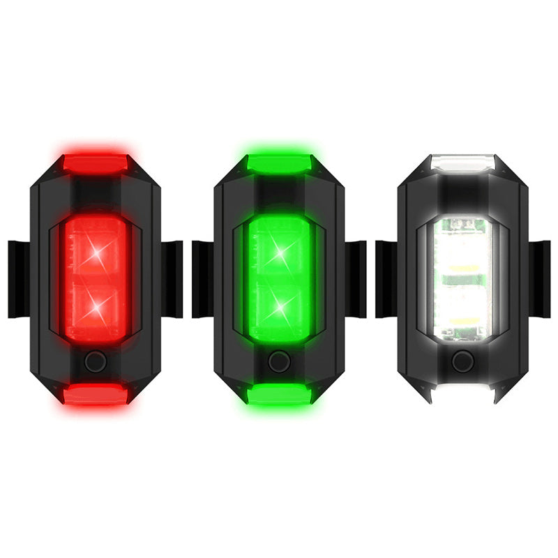 4 Colors LED Aircraft Strobe Lights & USB Charging