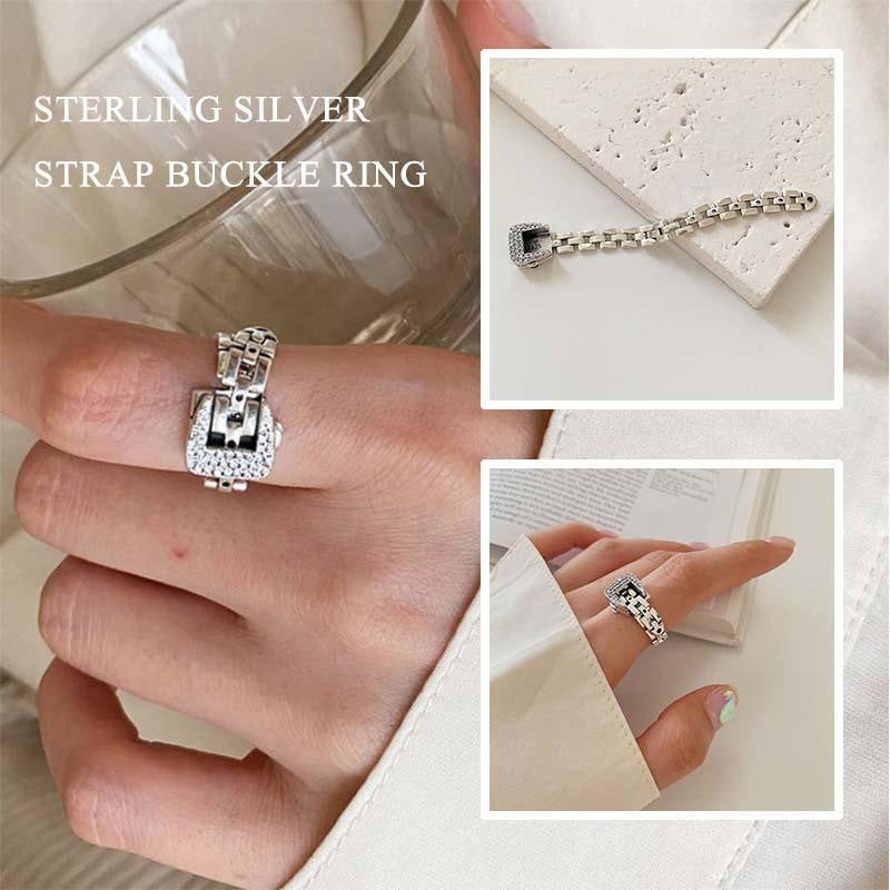 Sterling Silver Strap Buckle Ring