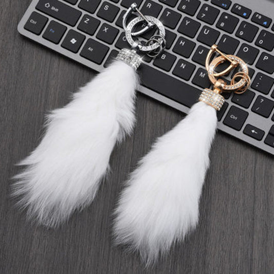 Mink Fur Grass Key Pendant