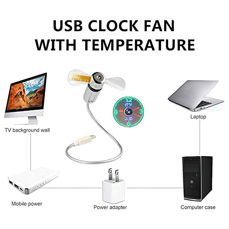 New USB Clock Fan with Real Time Clock