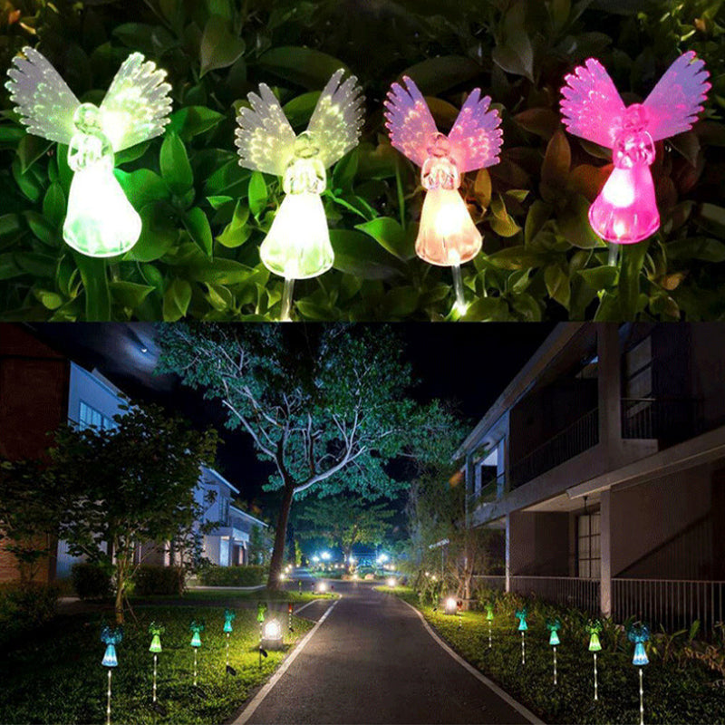 LED  Outdoor Multi-Color Changing Solar Angel Lamp