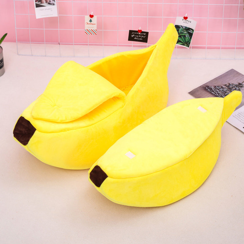 Cute Banana Pet Kennel Cat Bed House