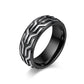 Folbom - Stainless Steel Black Embossed Ring