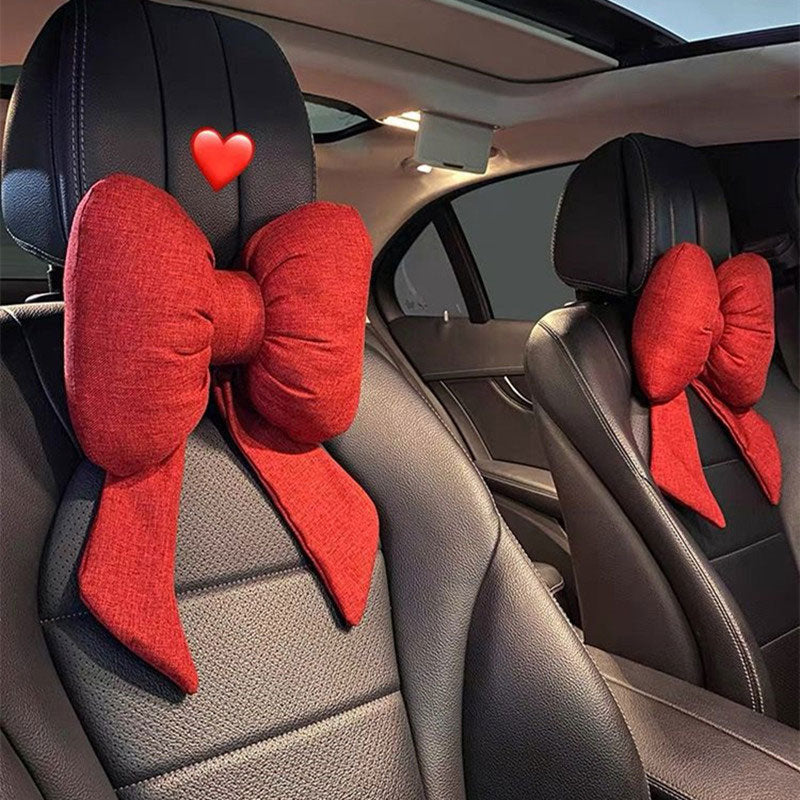 Ribbon Bow Car Neck Pillow