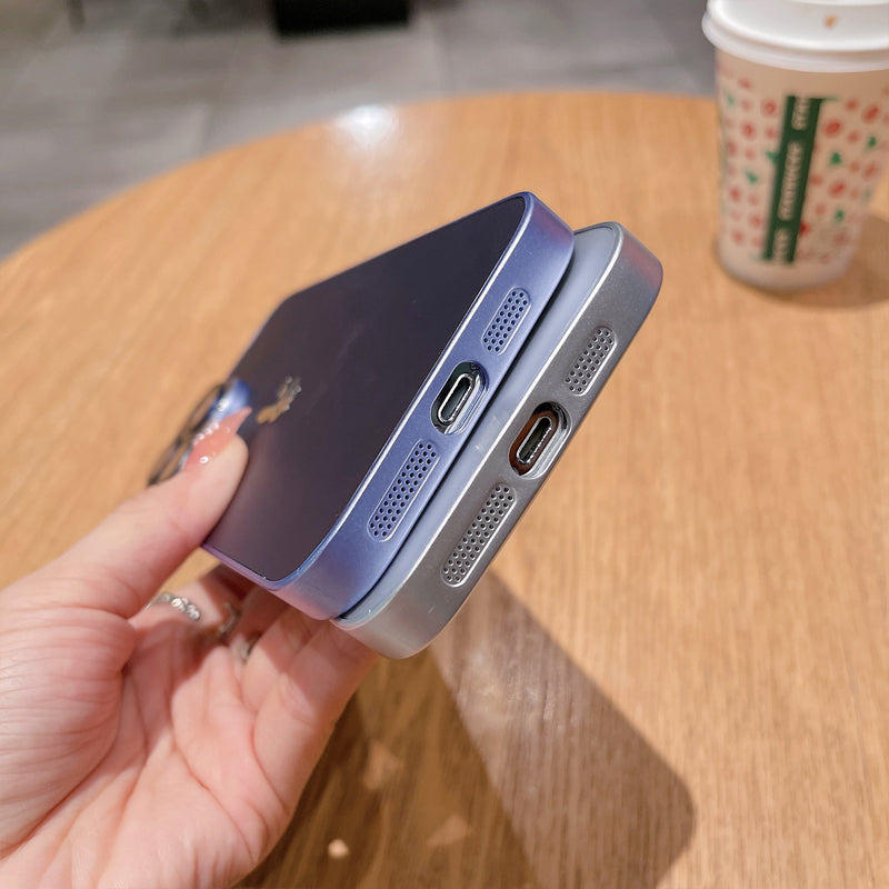 PC Dust Mesh Metal Rabbit Frosted Case