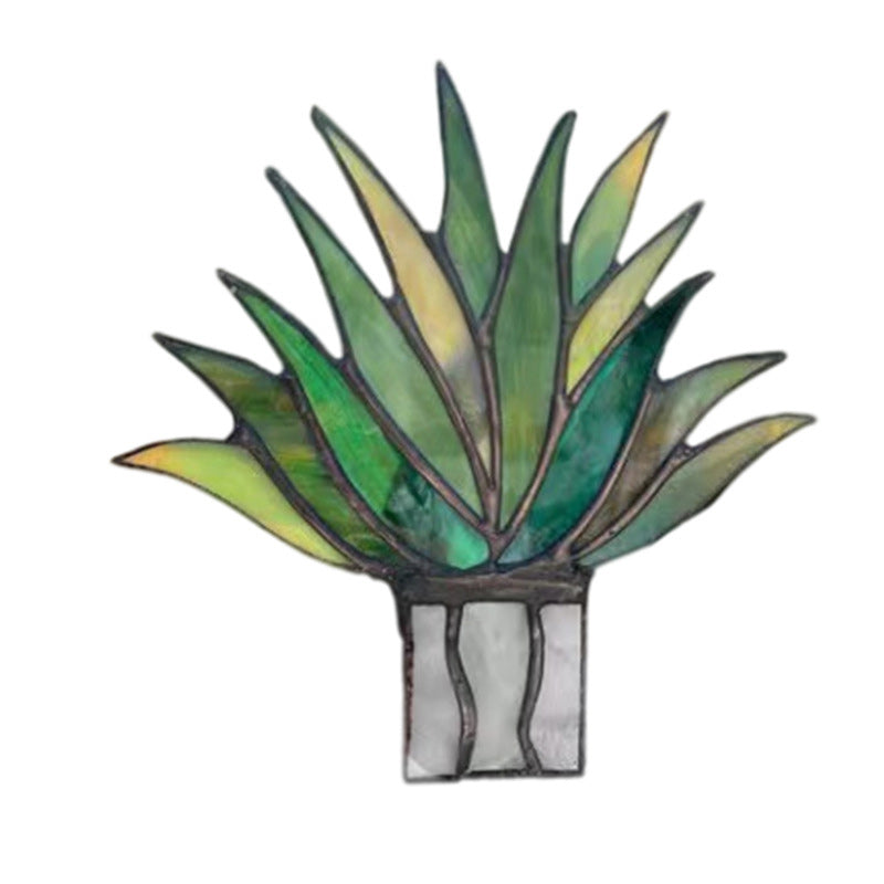Stained Agave Plant Flower Pot Ornament