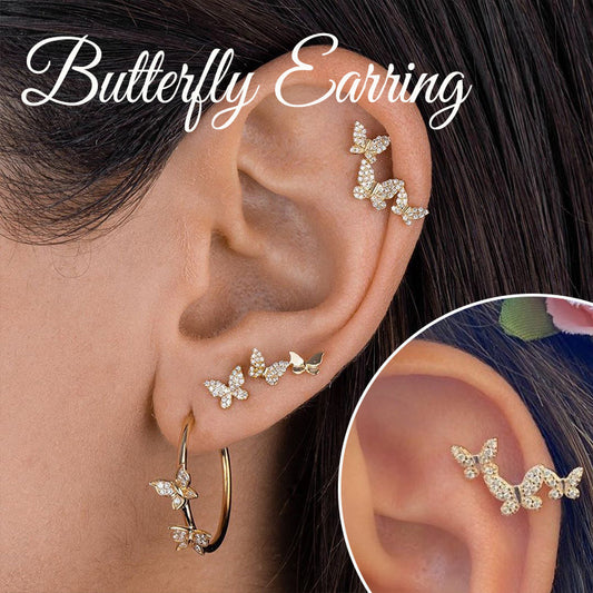 Microset Butterfly Zircon Earrings