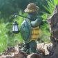 Hiking Tortoise with Straw Hat Statue