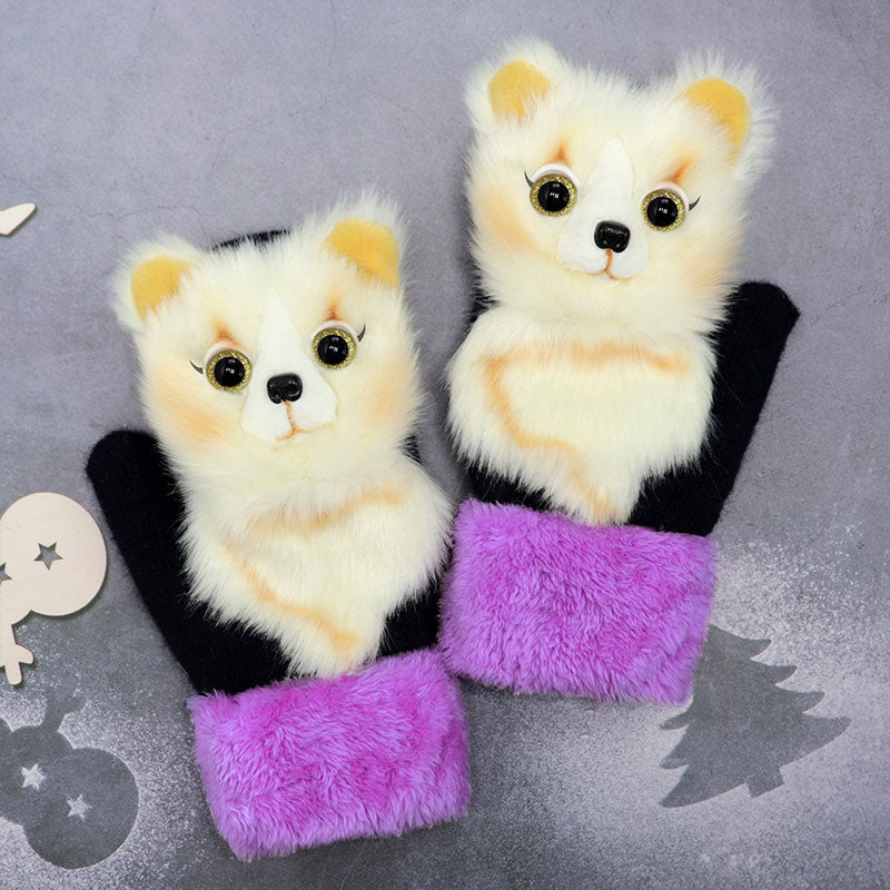 Knitted Warmth Plush Pet Gloves