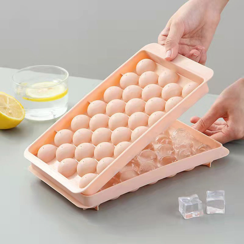 Round Ice Cube Tray with Lid Ice Ball Maker Mold