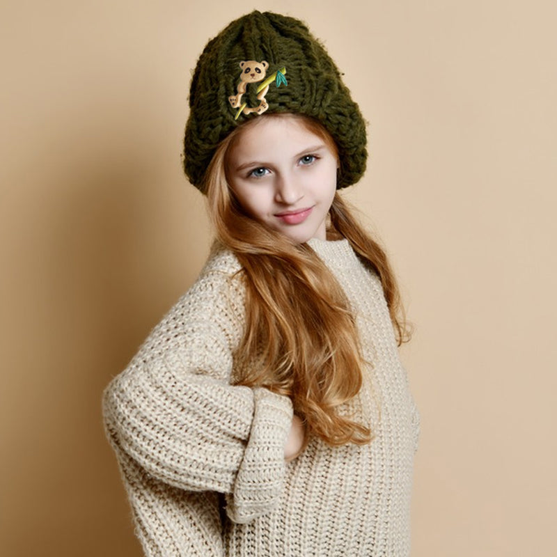 Cute Pet Series Woodcut Sweater Brooch-Little Panda