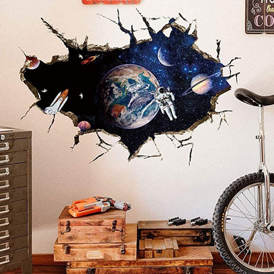 Creative 3D Astronaut Black Hole Wall Sticker