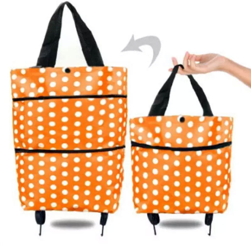 Folding Shopping Bag Collapsible Trolley Bags with Wheels