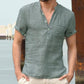 Men's Linen Short Sleeve Casual T-Shirt