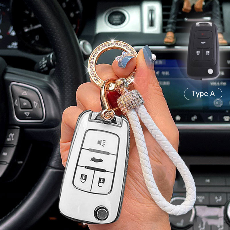 Chevrolet Car Key Case Rhinestones Keychain