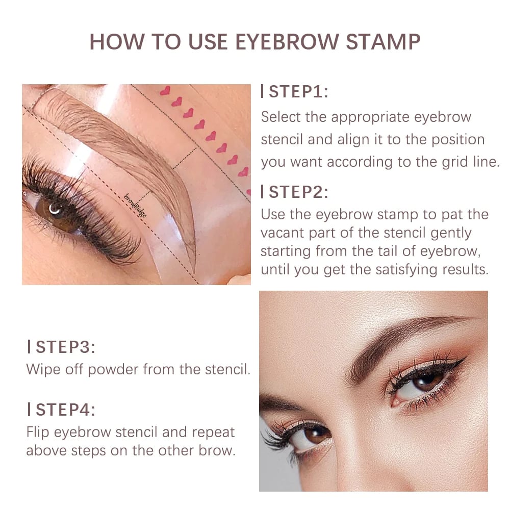 🔥Brow Stamp Set + 10 Templates & 2 Brow Brushes