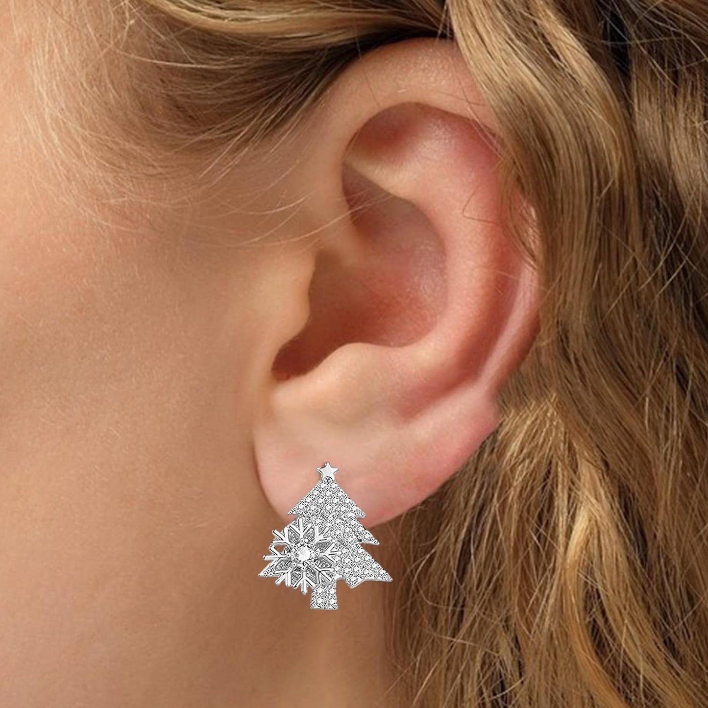 Spinning Christmas Snowflake Earrings