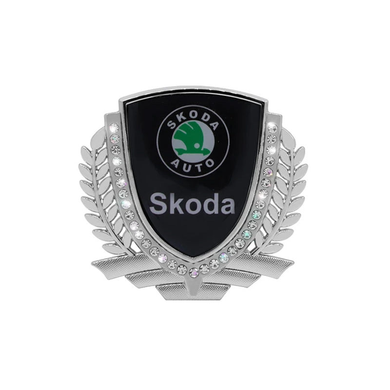 3D Wheat Ear Diamond Metal Creative Car Sticker