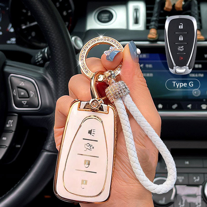 Chevrolet Car Key Case Rhinestones Keychain