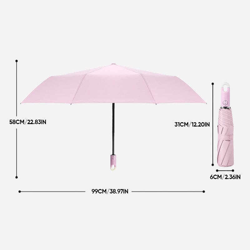 Dreifach selbstöffnender und zurückziehbarer Regenschirm mit Schnalle/Self-opening retractable buckle umbrella