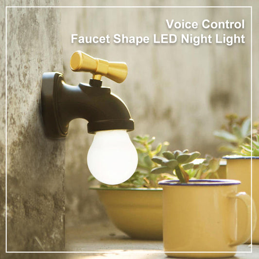 Voice Control Faucet Shape LED Night Light