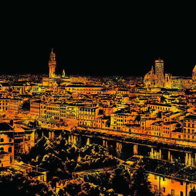 Scratch Painting World Sightseeing Pictures Scraping Image Drawing Paper Home Decoration