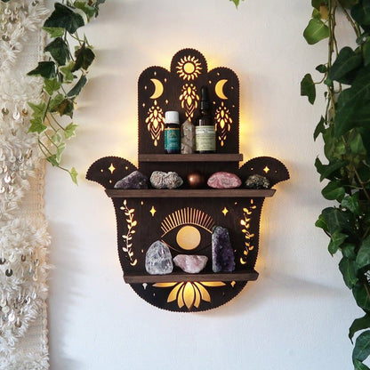 Luna Moth Lamp Crystal Shelf