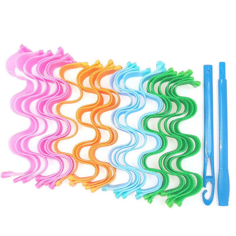 Spiral Curling No Heat Curling Iron With Hair Hook (24 Pcs)