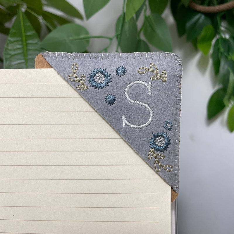 Personalized Hand Embroidered Corner Bookmark