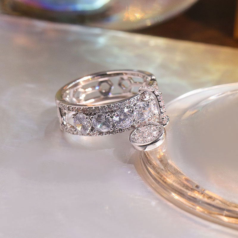 Fashion Zircon Ring Women Plated Rings