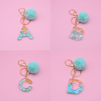 Green Shell Gold Foil Epoxy Keychain